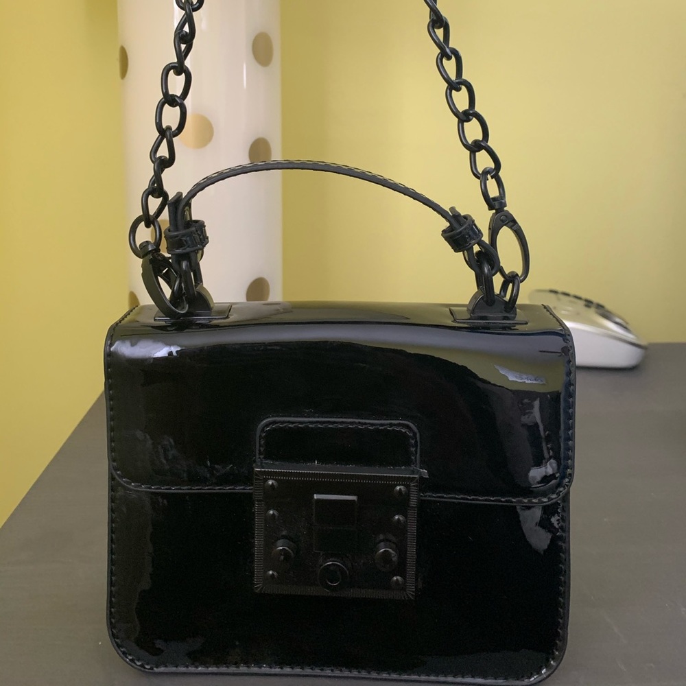 Steve Madden Black Patent Mini Bag